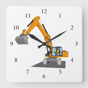 Oanger Kettenbagger Quadratische Wanduhr