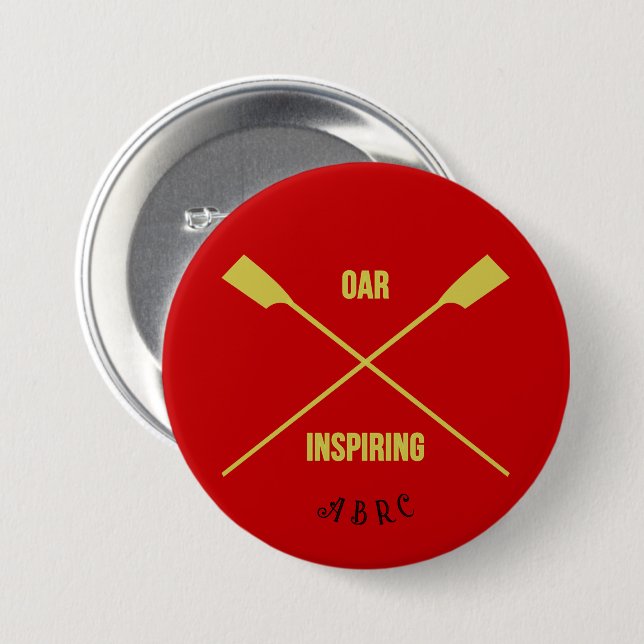 Oar inspirierend Slogan-Initialen und gekreuzte Ru Button (Vorne & Hinten)