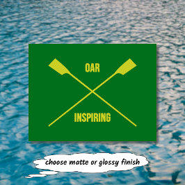 Oar inspirierend Slogan und gekreuzte Ohren grün Postkarte