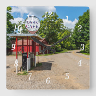 Oark Gas Station Wall Clock Quadratische Wanduhr
