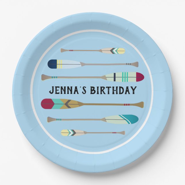 Oars im Vintagen Stil Pappteller (Vorderseite)