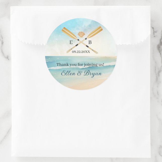 Oars Wedding Runder Aufkleber (Tasche)