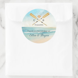 Oars Wedding Runder Aufkleber
