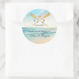 Oars Wedding Runder Aufkleber
