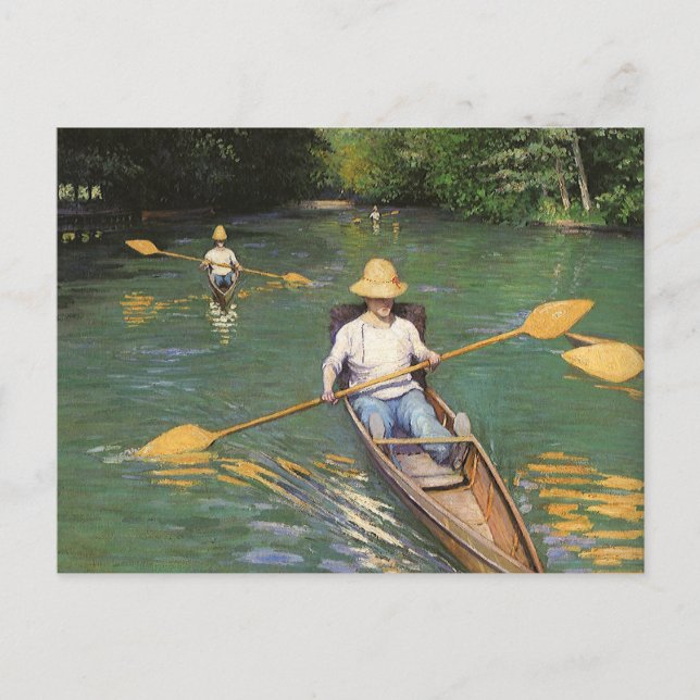 Oarsmen von Gustave Caillebotte, Vintage Kunst Postkarte (Vorderseite)