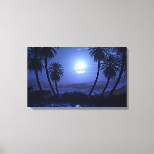Oase (Blauer Mond) Leinwanddruck (Vorderseite)