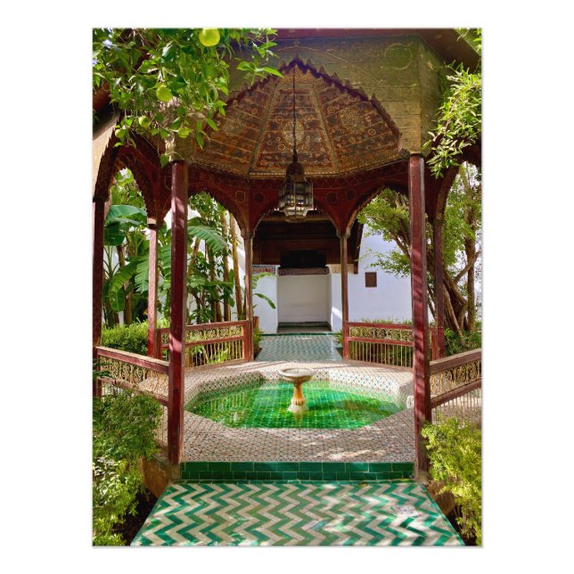 Oase in der Medina - Marrakesch, Marokko Fotodruck (Vorne)