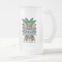 Oase Tiki Bar und Grill-Bier-Tasse (mattiert)
