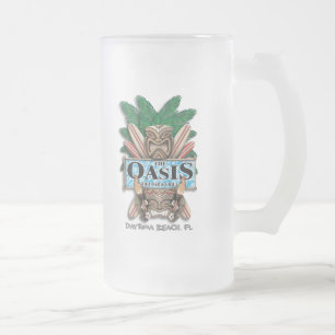 Oase Tiki Bar und Grill-Bier-Tasse (mattiert) Mattglas Bierglas