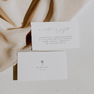 OASIS Beach Hochzeit ein Hinweis auf Geschenke Begleitkarte