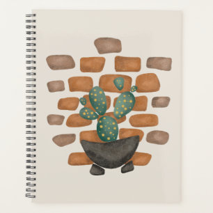 Oasis de Cactus : Décor de mur de briques inspiré