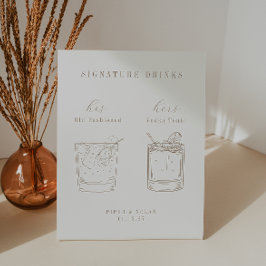 OASIS Hochzeits-Signatur-Drinks Sockelschild