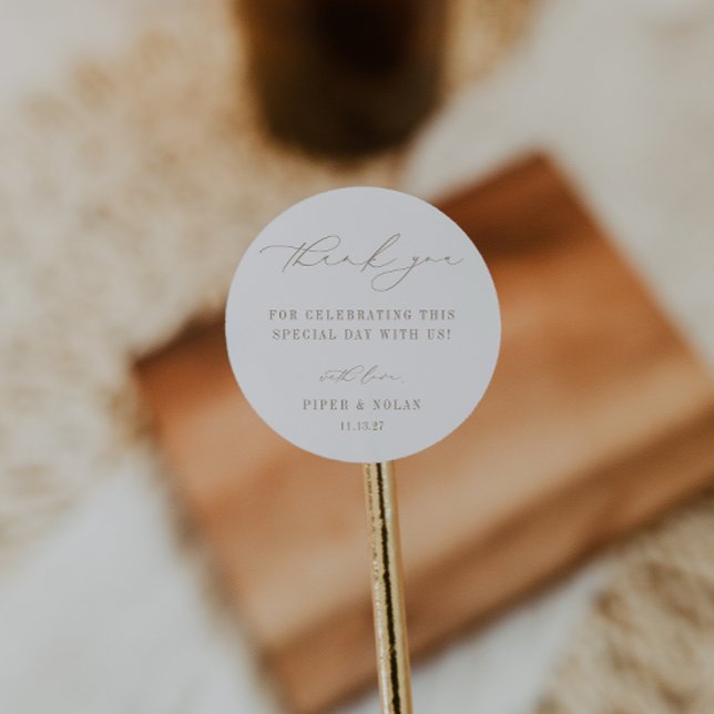 OASIS Minimalist Wedding Thank You Runder Aufkleber (Von Creator hochgeladen)