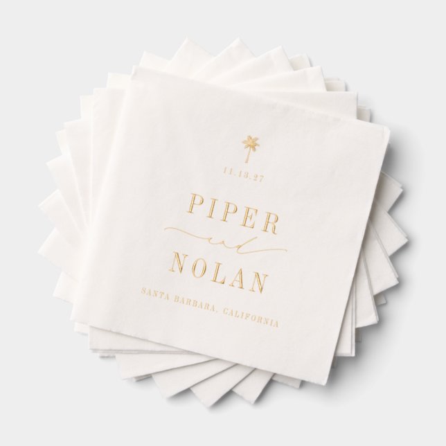 OASIS Modern Minimalist Wedding Servietten Mit Folie (Insitu (Gestapelt))