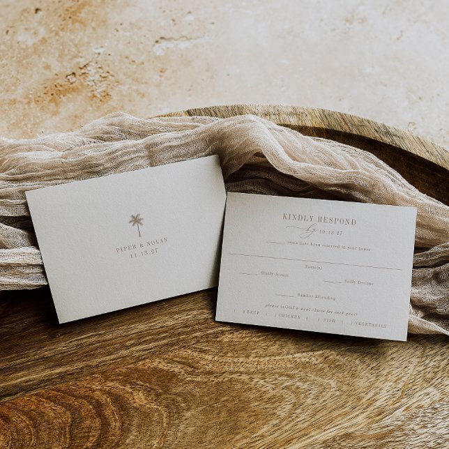 OASIS Palm Tree Meal Choice Hochzeit RSVP Karte (Von Creator hochgeladen)