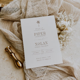 OASIS Palme Taupe Hochzeit Einladung