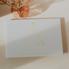 OASIS | Palmen Moderne Minimalistische Hochzeit Gästebuch