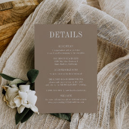 OASIS Taupe Wedding Details Card Einladung