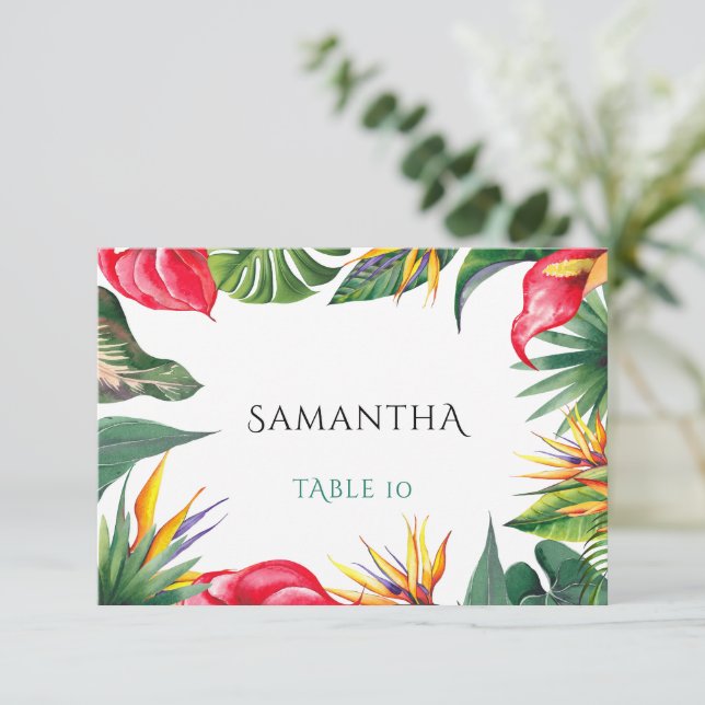 Oasis tropicales Mariage Carte d'escorte (Debout devant)