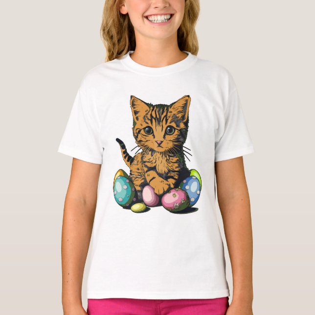 Oaster Kitten Calico oder Tabby Orange Kitty T-Shirt (Vorderseite)