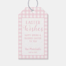 Oaster wünscht Baby Pink Gingham Personalisiert