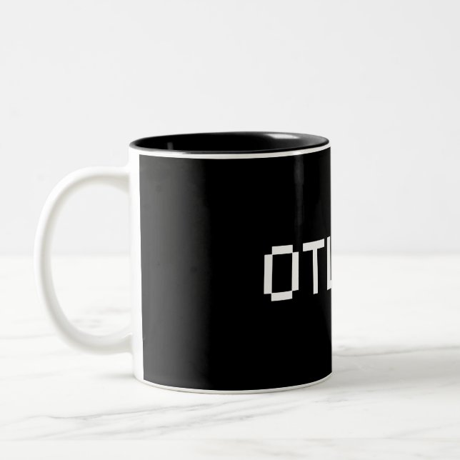 Oatly Stock Funny Classic Tasse, 11 oz Zweifarbige Tasse (Links)