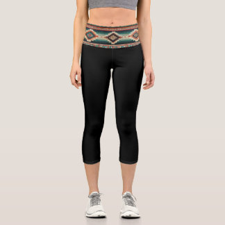 "OAXACA BAND / BLACK" - High Waisted Capris 
