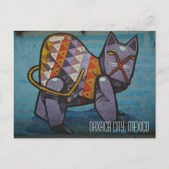 Oaxaca City Mexico, Katzenlokal Postkarte (Vorderseite)