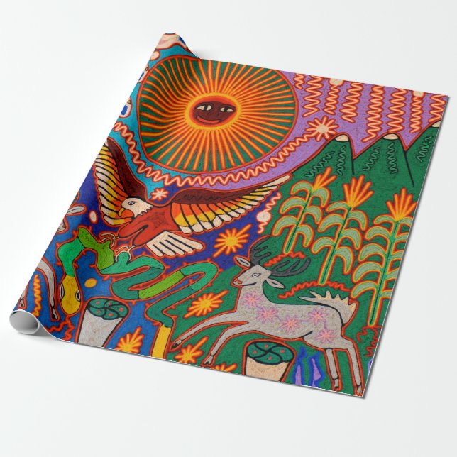 Oaxaca Mexico Maya Tribal Art Boho Reisen Geschenkpapier (Ungerollt)