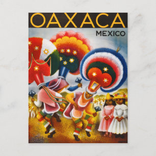 Oaxaca Mexico Vintage Reiseposter Restauriert Postkarte
