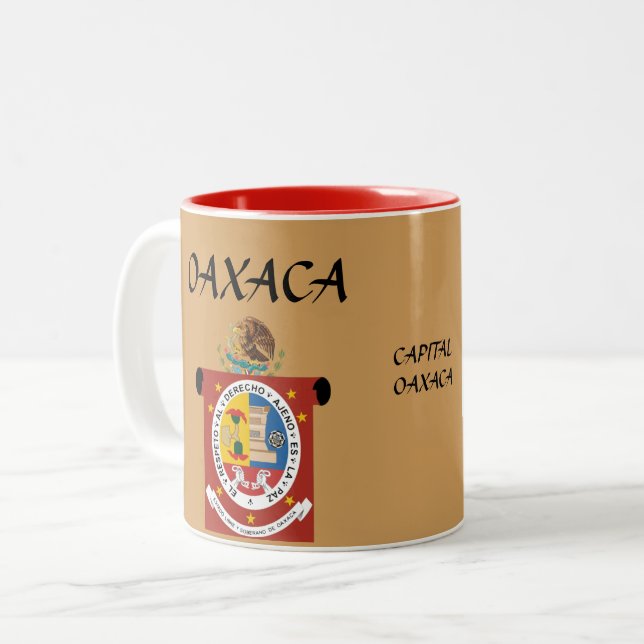 Oaxaca Mexico Wappen & Flag Tasse (Vorderseite Links)