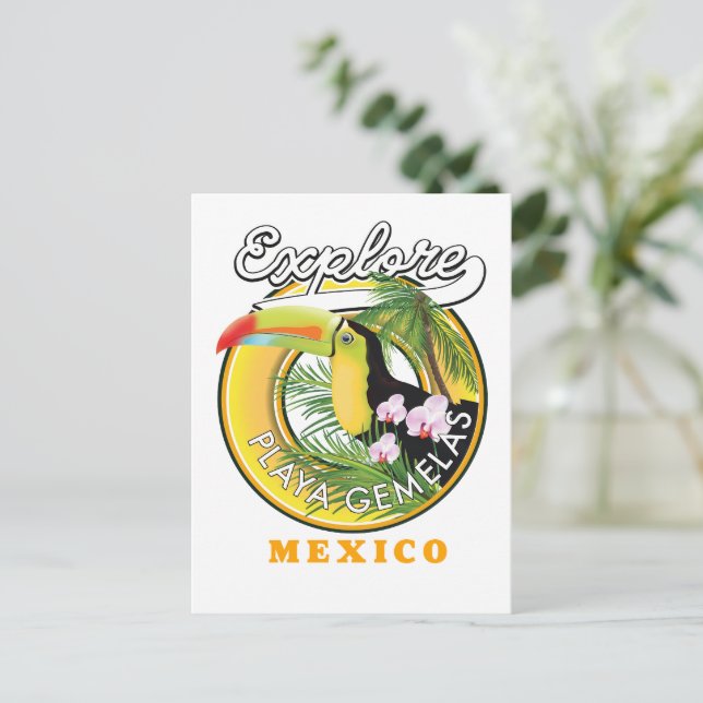 Oaxaca Mexique logo de voyage Carte postale (Debout devant)