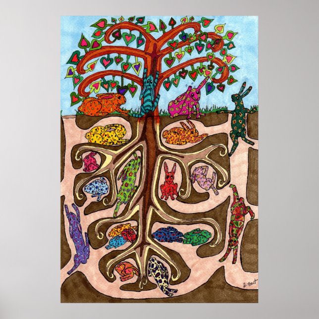 Oaxacan Bunny Tree of Life Poster (Vorne)