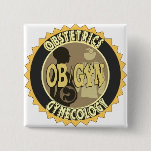 OB/GYN ABZEICHEN-WEIBLICHER DOKTOR LOGO BUTTON