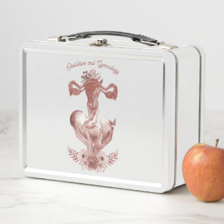 Ob/Gyn Midfrau Floral Kindgeburt Cervix Ovarien Metall Brotdose