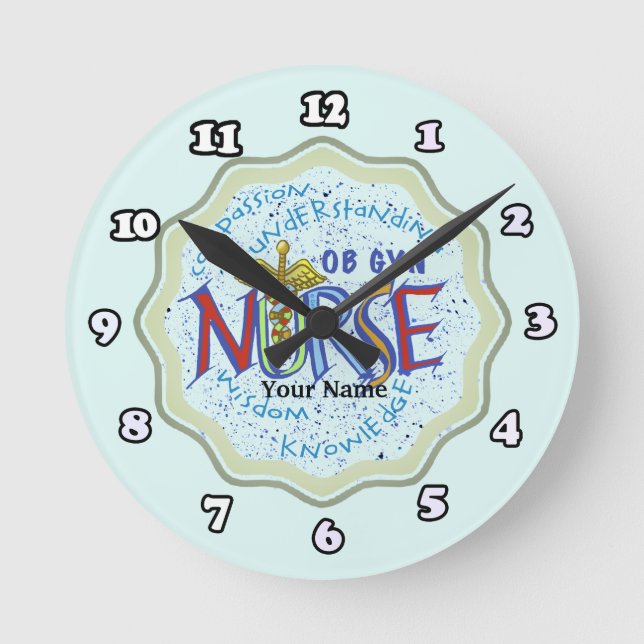 Ob Gyn Motto personnalisée Horloge infirmière (Recto)