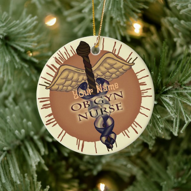 OB Gyn Nurse Caduceus Ornament (Baum)