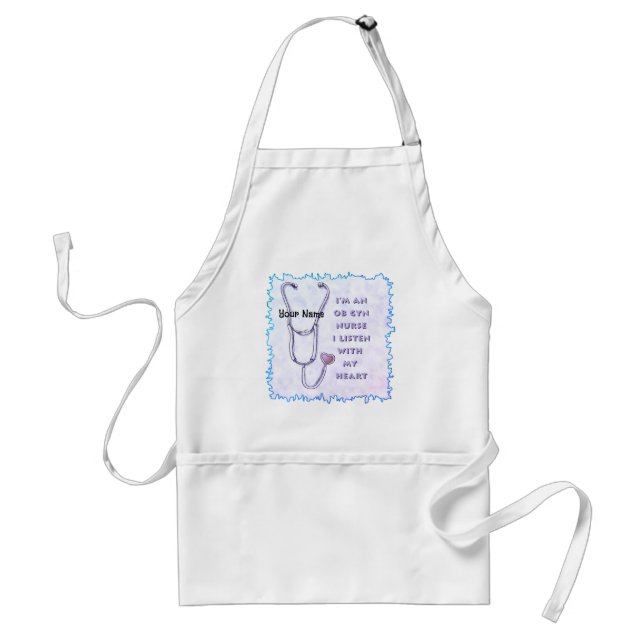 Ob Gyn Nurse Heart sur mesure infirmières tablier (Devant)
