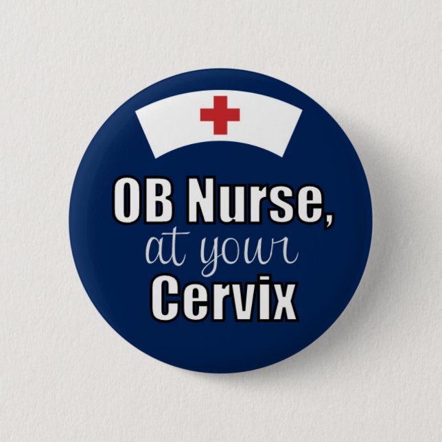OB Krankenschwester an Ihrem Hals-Marine-Blau Button (Vorderseite)