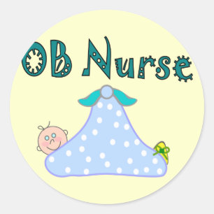 OB Krankenschwester-Geschenke, Baby in der Runder Aufkleber