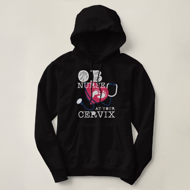 OB Nurse Funny Baby Delivery Labour Men Obste Hoodie (Design vorne)
