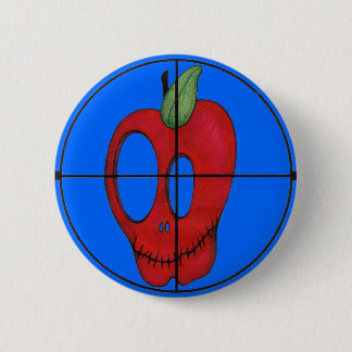 OBA Knopf, rotes Apfelschädelziel Button