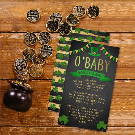 O'Baby St. Patrick's Day Baby Shower Buchanfrage Begleitkarte
