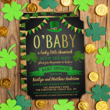 O'Baby St. Patrick's Day Baby Shower Einladungen