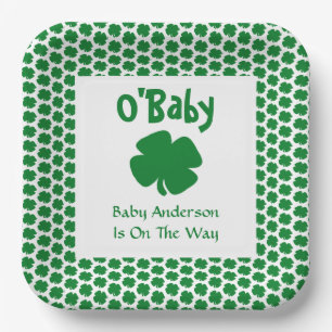 O'Baby St Patrick's Day Baby Shower Paper Teller