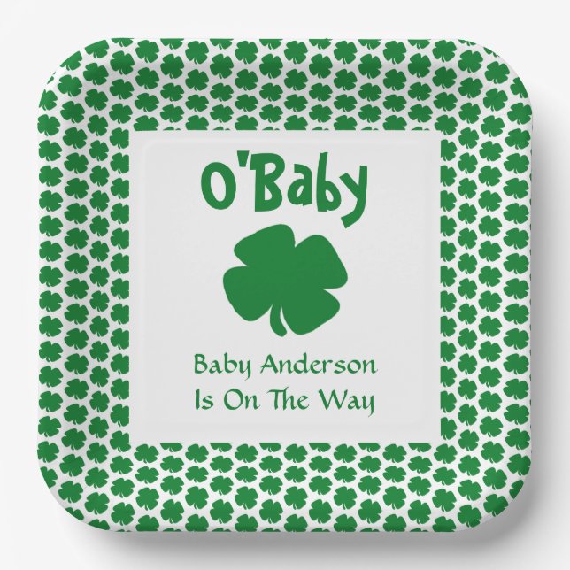 O'Baby St Patrick's Day Baby Shower Paper Teller (Vorderseite)