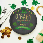 O'Baby St. Patrick's Day Baby Shower Pappteller<br><div class="desc">Feiern Sie stilvoll mit diesen unterhaltsamen und modernen Baby-Dusche-Papier-Tellern. Das Design ist leicht mit Ihrer eigenen Formulierung zu personalisieren und Ihre Familie und Freunde werden begeistert sein,  wenn sie diese fabelhaften Teller sehen. Entsprechende Party-Elemente finden Sie in der Auflistung.</div>