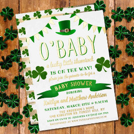 O'Baby St. Patrick's Day Baby Shower Real Folieneinladung