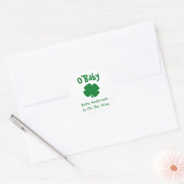 O'Baby St Patrick's Day Baby Shower Runder Aufkleber
