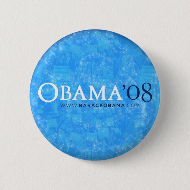 Obama '08 Blau-Knopf Button (Vorderseite)
